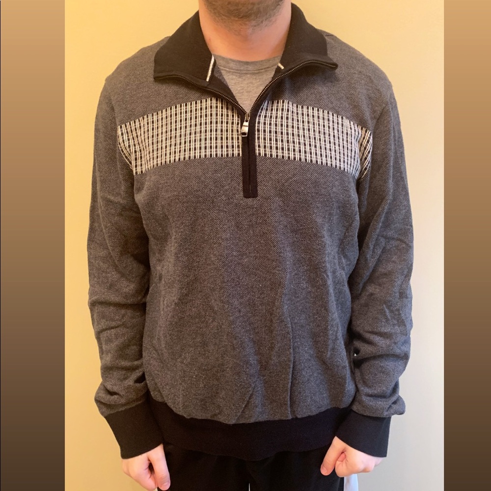 Banana Republic cotton silk quarter zip sweater
